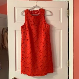 Red/Coral Scallop Eyelet JCrew Dress